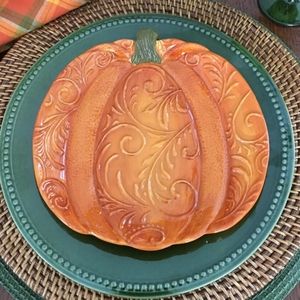 Pier 1 Imports Orange Pumpkin Salad Dessert Plate